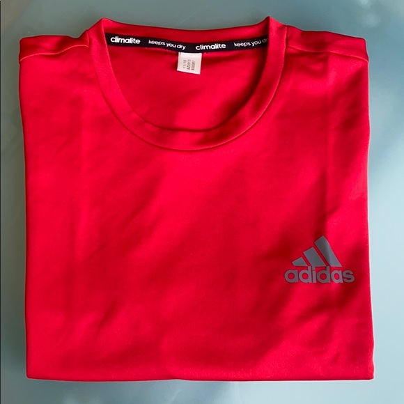 Adidas Climalite SHORT SLEEVE Red - Picture 3 of 4